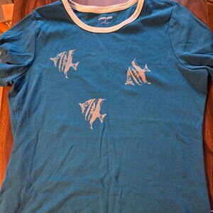 Lands' End Blue Hawaiian Summer Tee